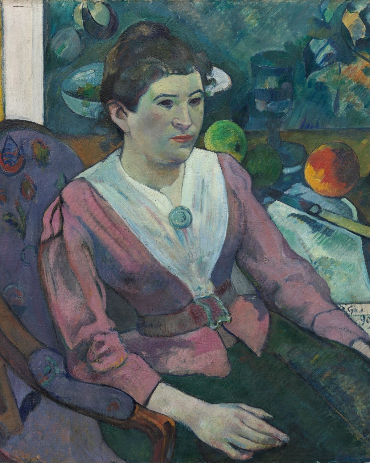 Woman in Front of a Still Life by Cezanne, Paul Gauguin