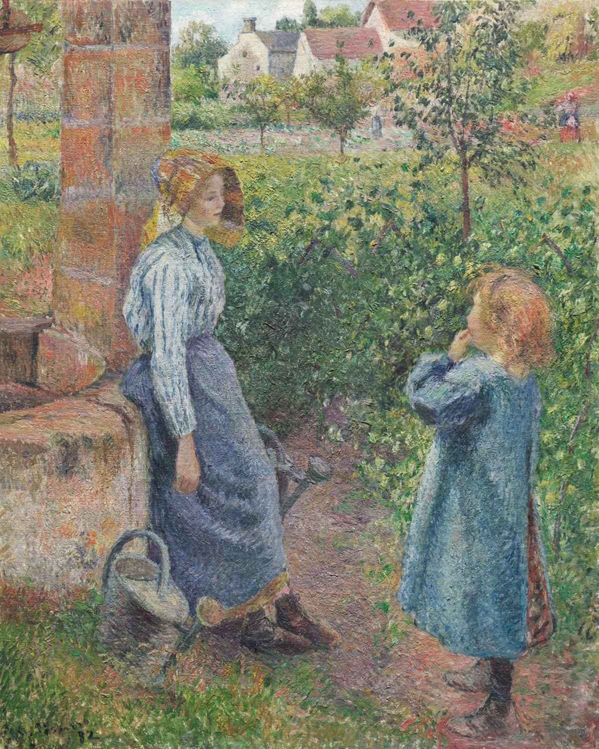 Woman and Child at the Well, Camille Pissarro