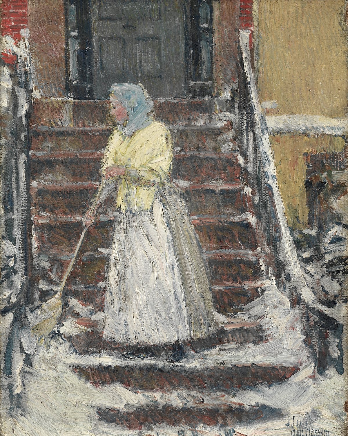 Sweeping Snow, Childe Hassam