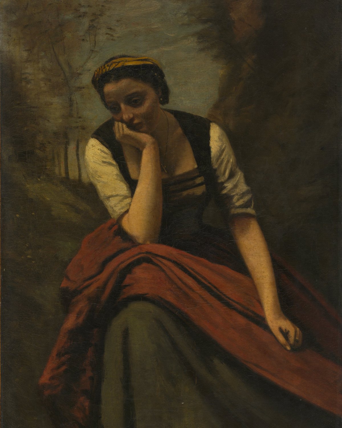 Woman Meditating, Jean Baptiste Camille Corot