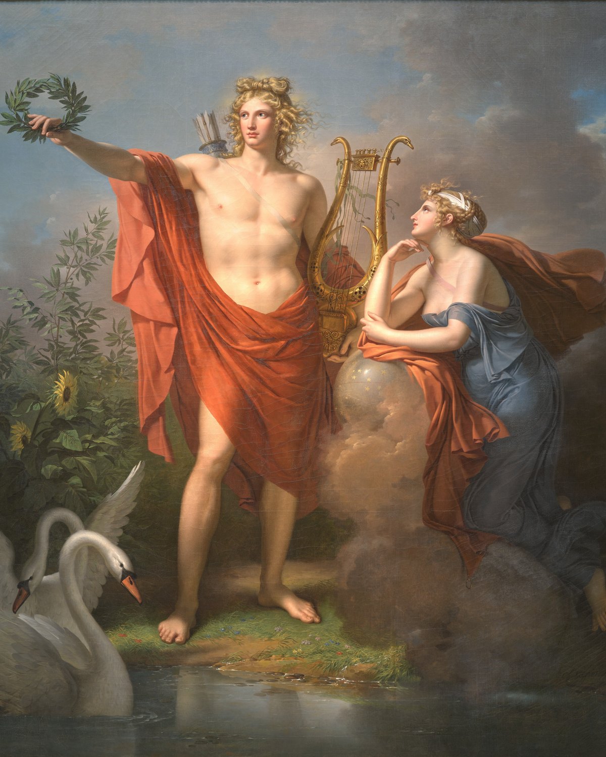 Apollo, God of Light, Eloquence, Poetry, and the Fine Arts with Urania, Muse of Astronomy, Charles Meynier