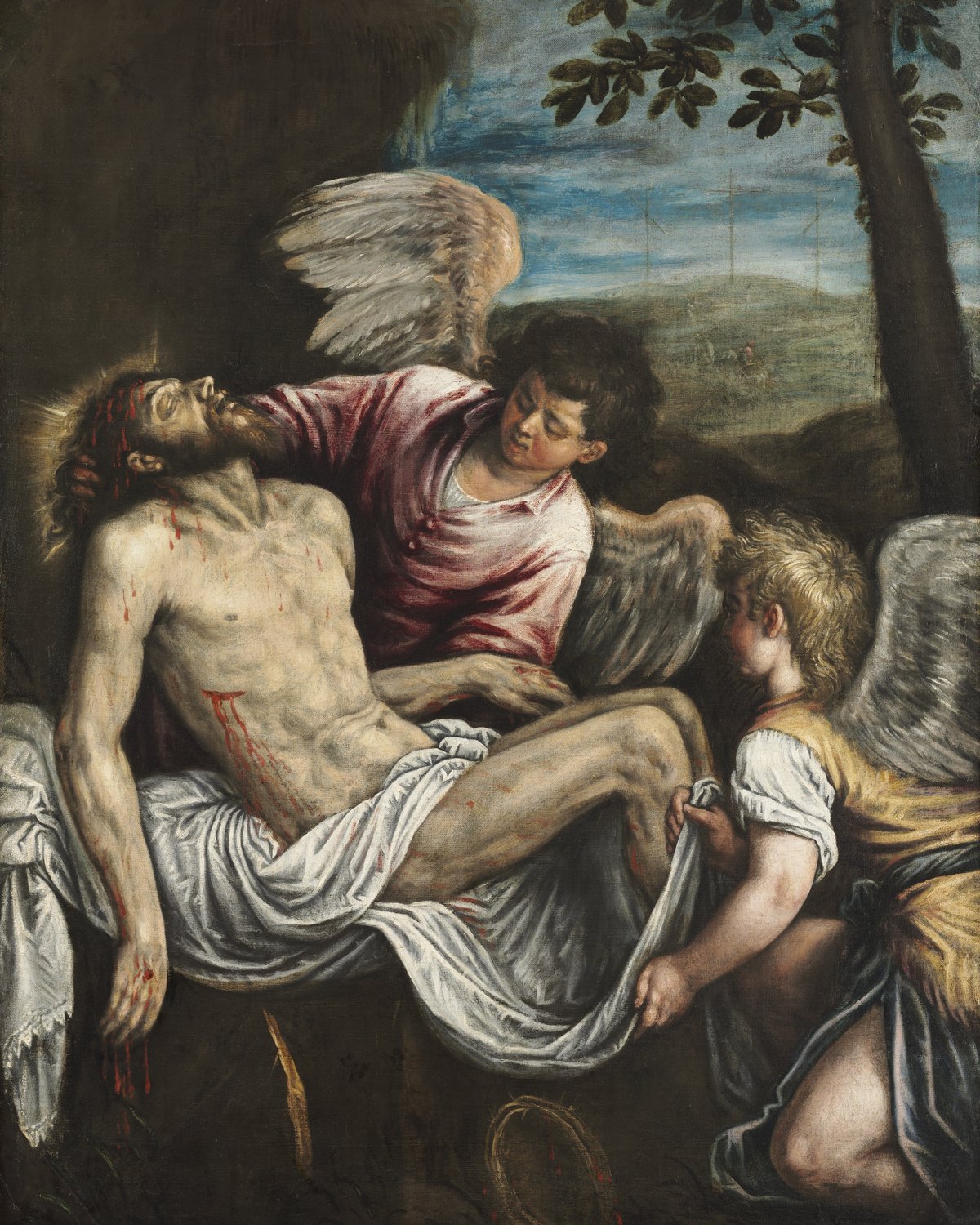 The Dead Christ with Angels, Leandro Bassano