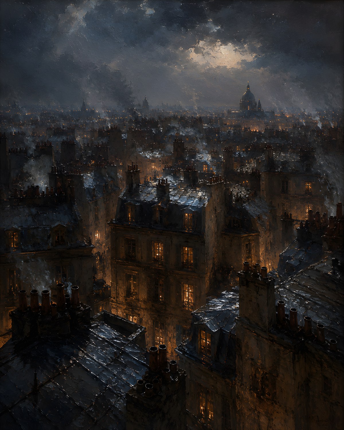 Paris Rooftops in the Rain, Maison Soleil