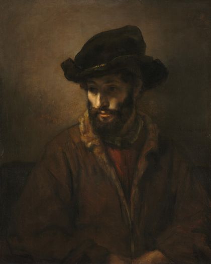 A Bearded Man Wearing a Hat — Rembrandt van Rijn
